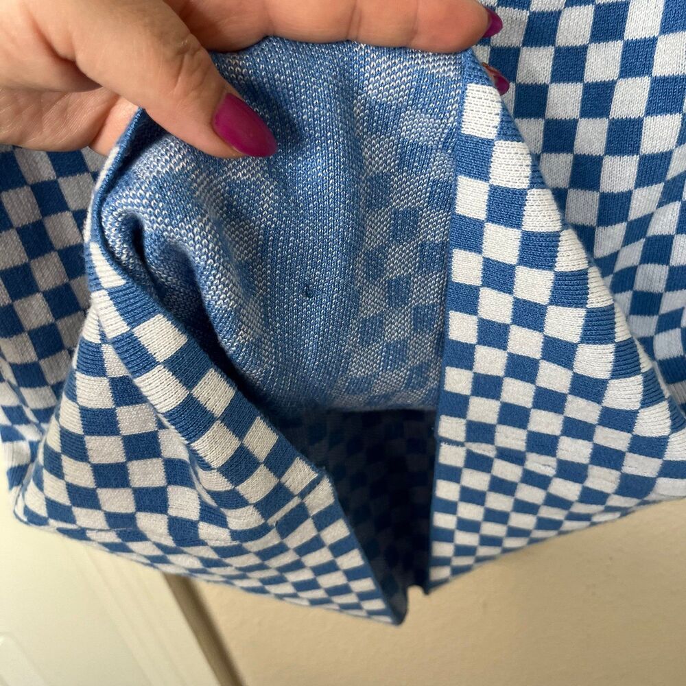 Almost Famous Short Sleeve Checkered Cut-out Pullover Mini Dress Size XL #500 - Picture 10 of 11